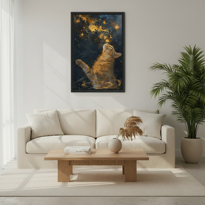 Mystical Cat Galaxy Fantasy Wall Art Print l2006
