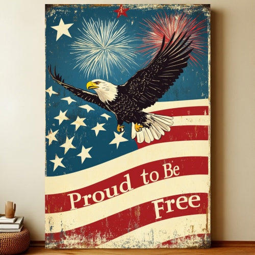 8x12 Patriotic USA Metal Sign – Vintage Wall Art with Flag & Freedom | Liberty Signs #6005