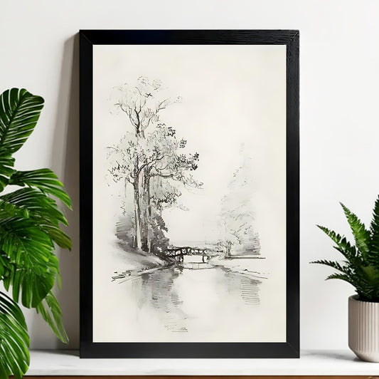 Neutral Abstract Framed Wall Art – Minimalist Line Art for Office or Studio | Liberty Signs#M3177