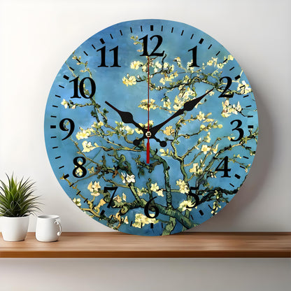 10x10 Decorative Wall Clock  – Ticking Wooden Wall Clock for Living Room or Hallway | Liberty Signs#S1047