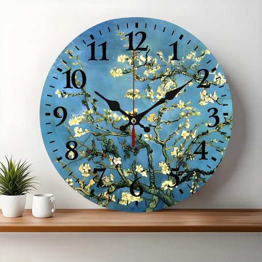 10x10 Decorative Wall Clock  – Ticking Wooden Wall Clock for Living Room or Hallway | Liberty Signs#S1047