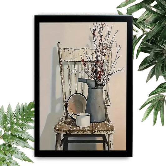 12x18  Beige Boho Framed Wall Art – Neutral Decorative Print for Bedroom or Gallery | Liberty Signs #M2007