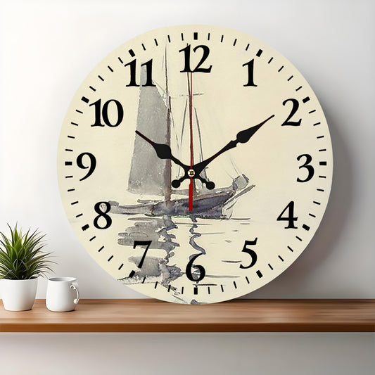 10x10 Decorative Wall Clock  – Ticking Wooden Wall Clock for Living Room or Hallway | Liberty Signs#S1025