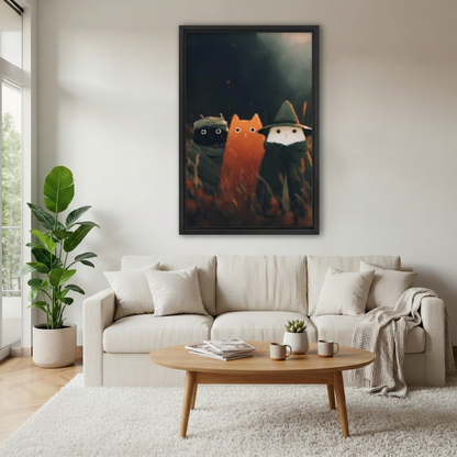 Halloween Cat Trio Canvas Wall Art L6179