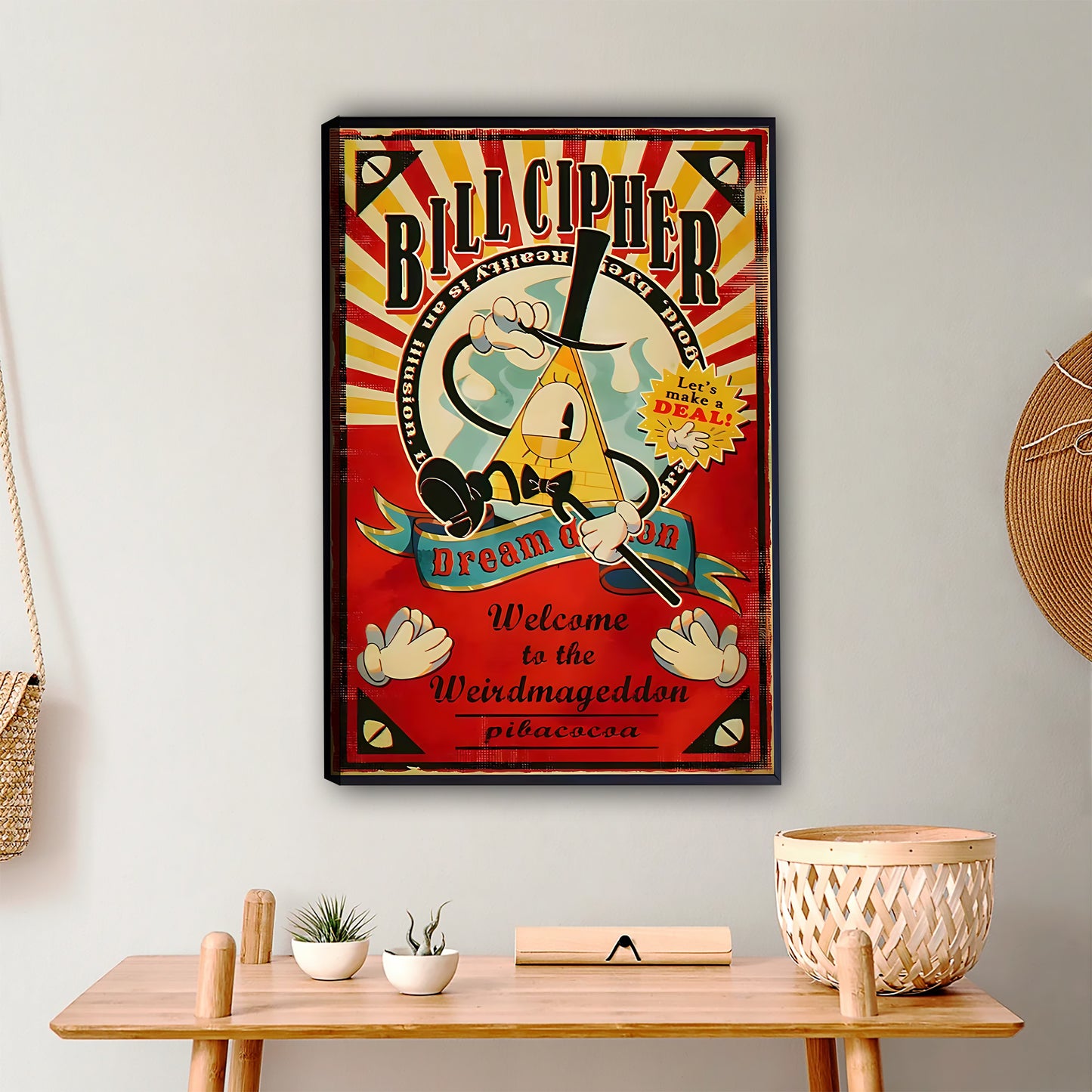 Bill Cipher Welcome to Weirdmageddon Retro Poster|Liberty Signs #L394