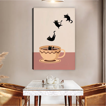 Cats Jumping Out of Teacup Whimsical Wall Art|Liberty Signs #L829