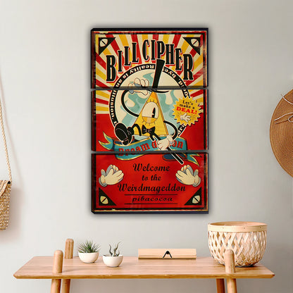 Bill Cipher Welcome to Weirdmageddon Retro Poster|Liberty Signs #L394
