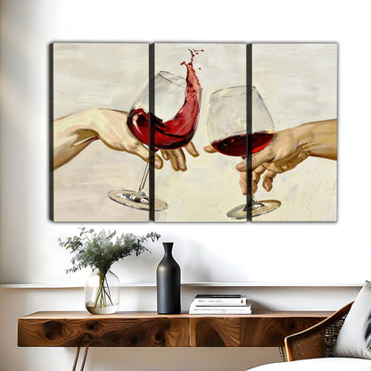 Wine Toast Hands Oil Painting | Romantic Wall Art|Liberty Signs #L625