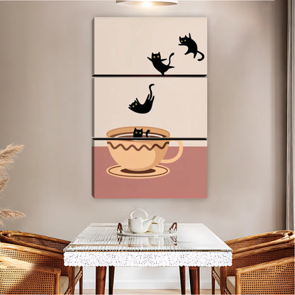 Cats Jumping Out of Teacup Whimsical Wall Art|Liberty Signs #L829