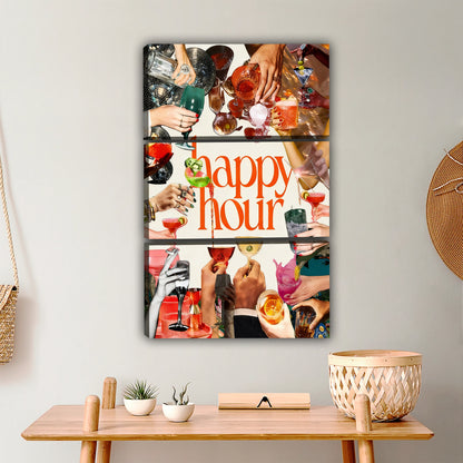 Happy Hour Retro Collage Art Print - Vibrant Eclectic Wall Decor|Liberty Signs #L451
