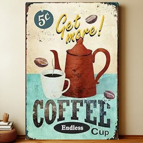 8x12 Kitchen Metal Sign – Coffee & Recipe Tin Wall Decor for Homes | Liberty Signs #8223