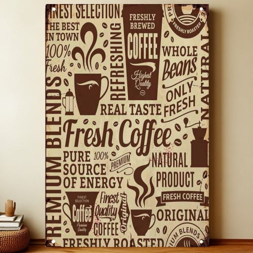 8x12 Kitchen Metal Sign – Coffee & Recipe Tin Wall Decor for Homes | Liberty Signs #8225