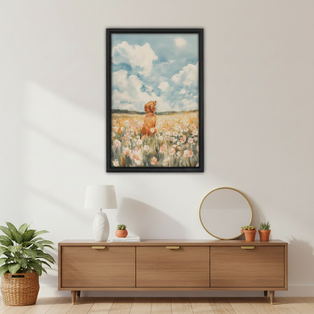 Golden Retriever Watercolor Wall Art Print Framed l2036