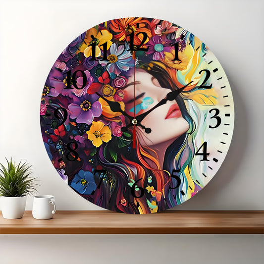 10x10 Decorative Wall Clock  – Ticking Wooden Wall Clock for Living Room or Hallway | Liberty Signs#S1026