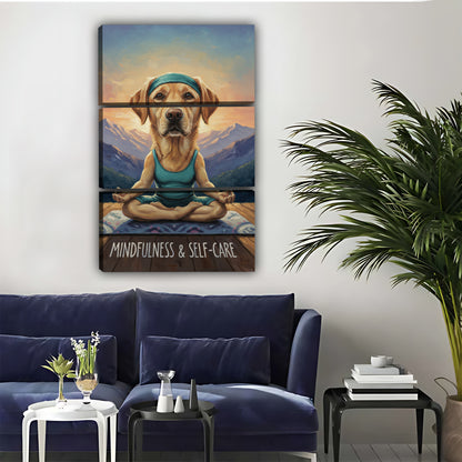Mindful Dog Canvas Art - Yoga Meditation Home Decor| Liberty Signs #L299