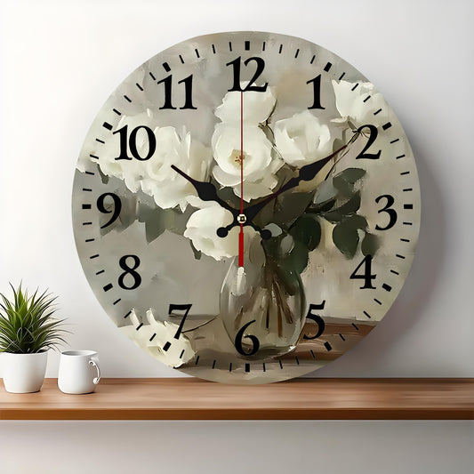 10x10 Decorative Wall Clock  – Ticking Wooden Wall Clock for Living Room or Hallway | Liberty Signs#S1048