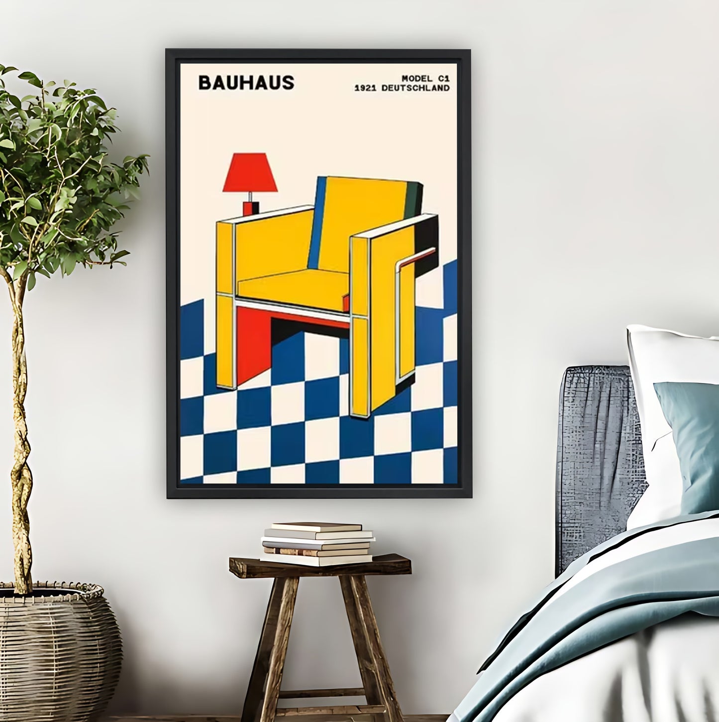 Bauhaus Style Chair Art Print | Retro Geometric Decor| Liberty Signs #L1542
