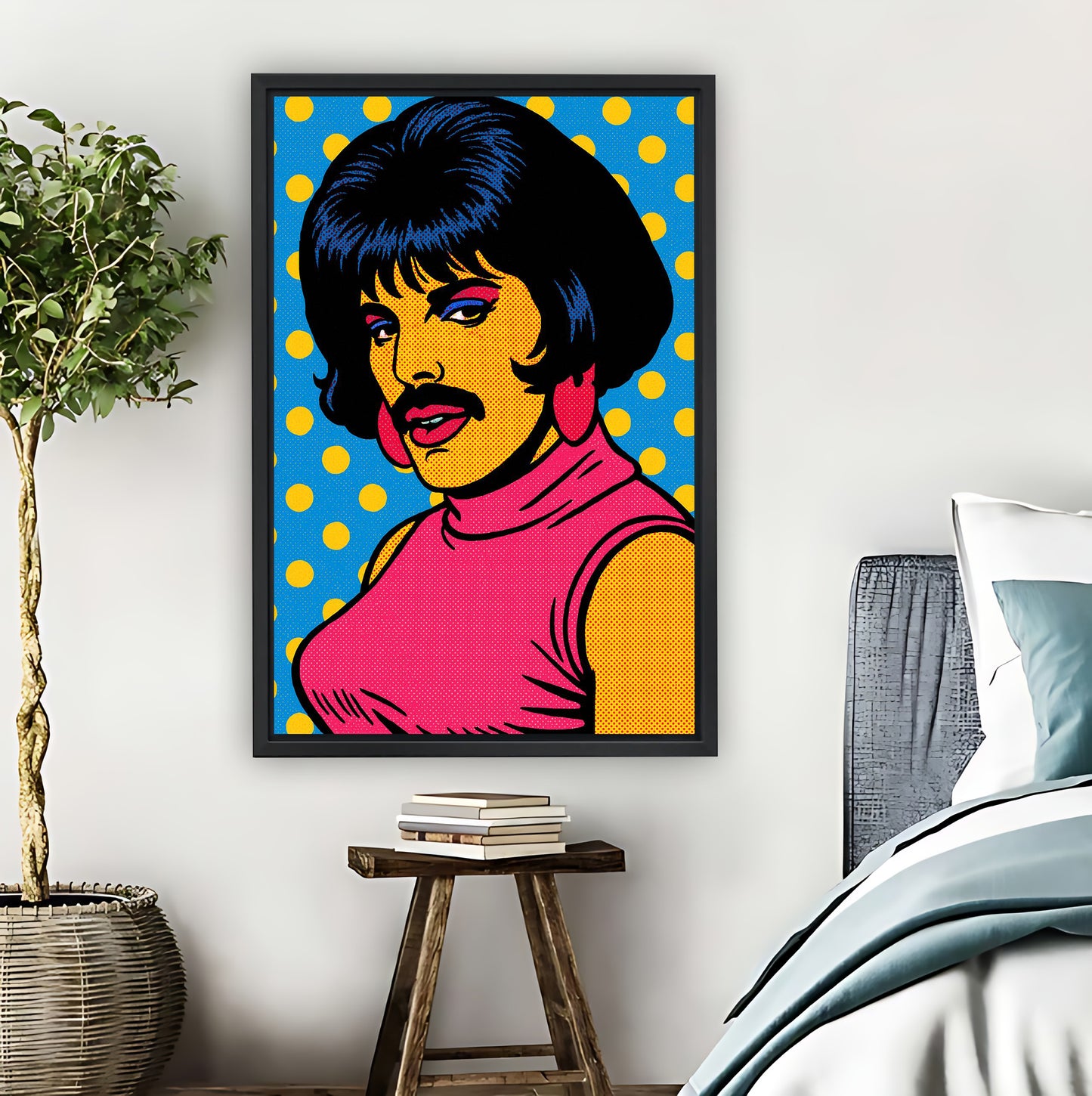 Pop Art Portrait of Iconic Figure Retro Wall Art Print| Liberty Signs #L894