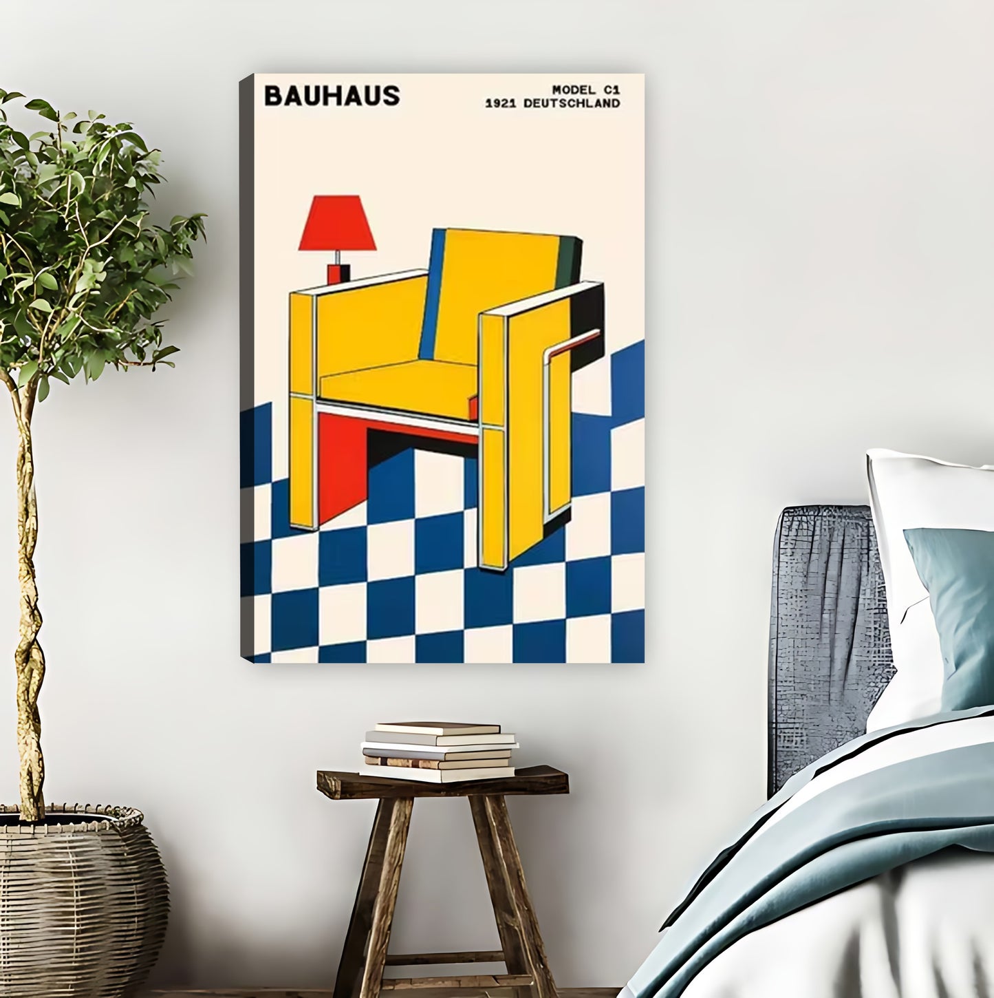 Bauhaus Style Chair Art Print | Retro Geometric Decor| Liberty Signs #L1542