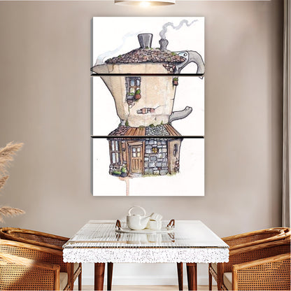 Moka Pot House Surreal Coffee Art Print|Liberty Signs #L830