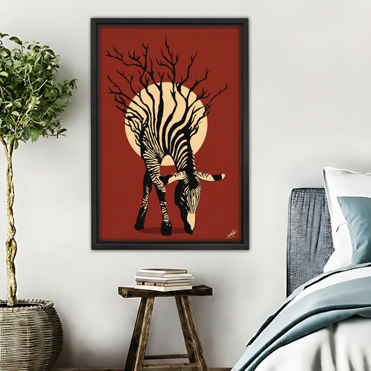 斑马树枝角-木框画