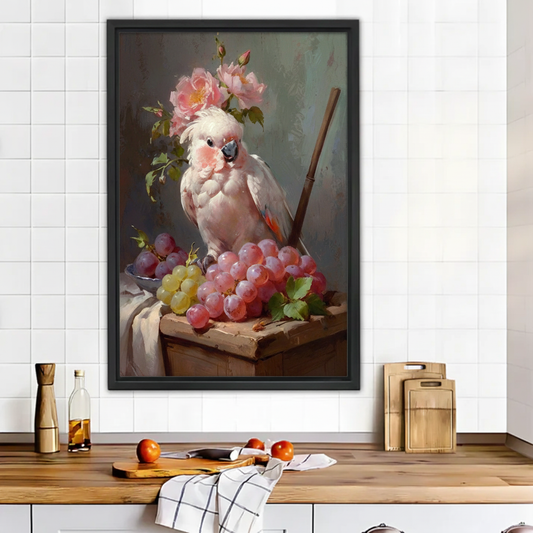 粉色鹦鹉木框场景图