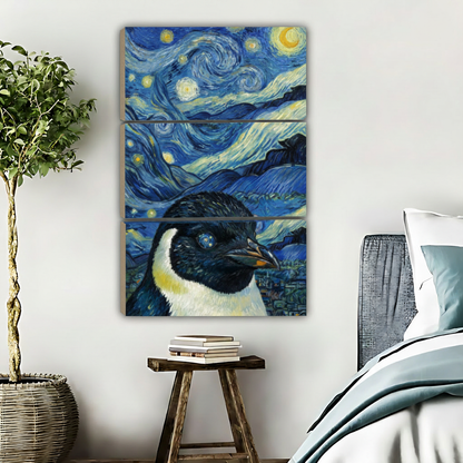 企鹅星空-三联画