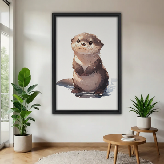 水獭木框画场景图