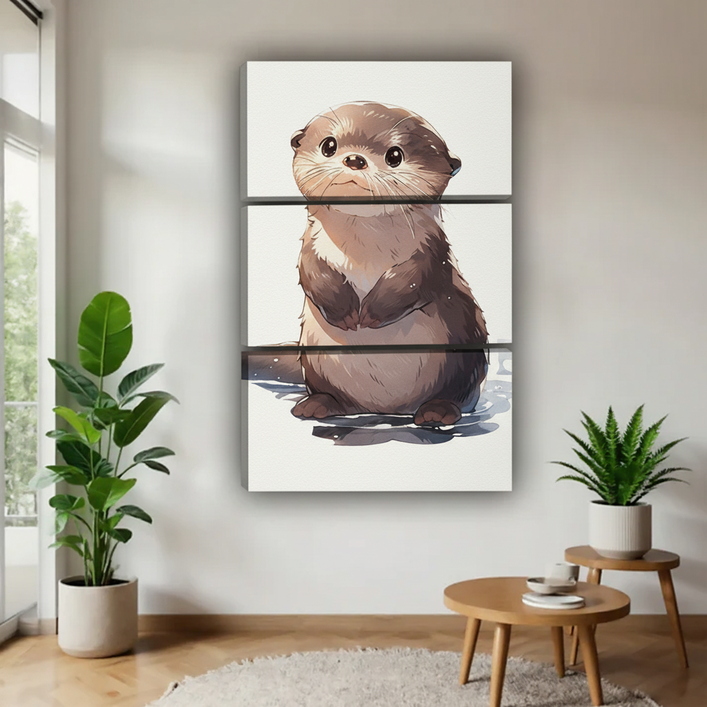 水獭三联画场景图