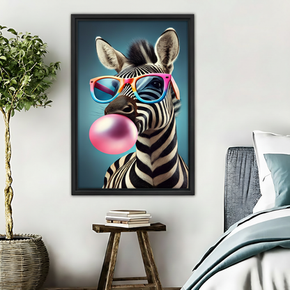 斑马泡泡糖-木框画