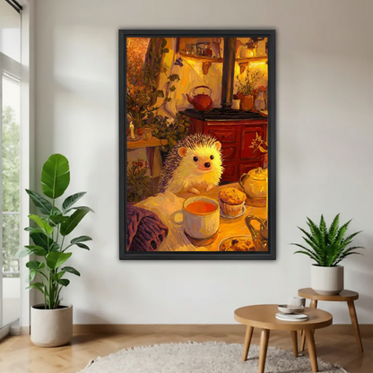刺猬木框画场景图
