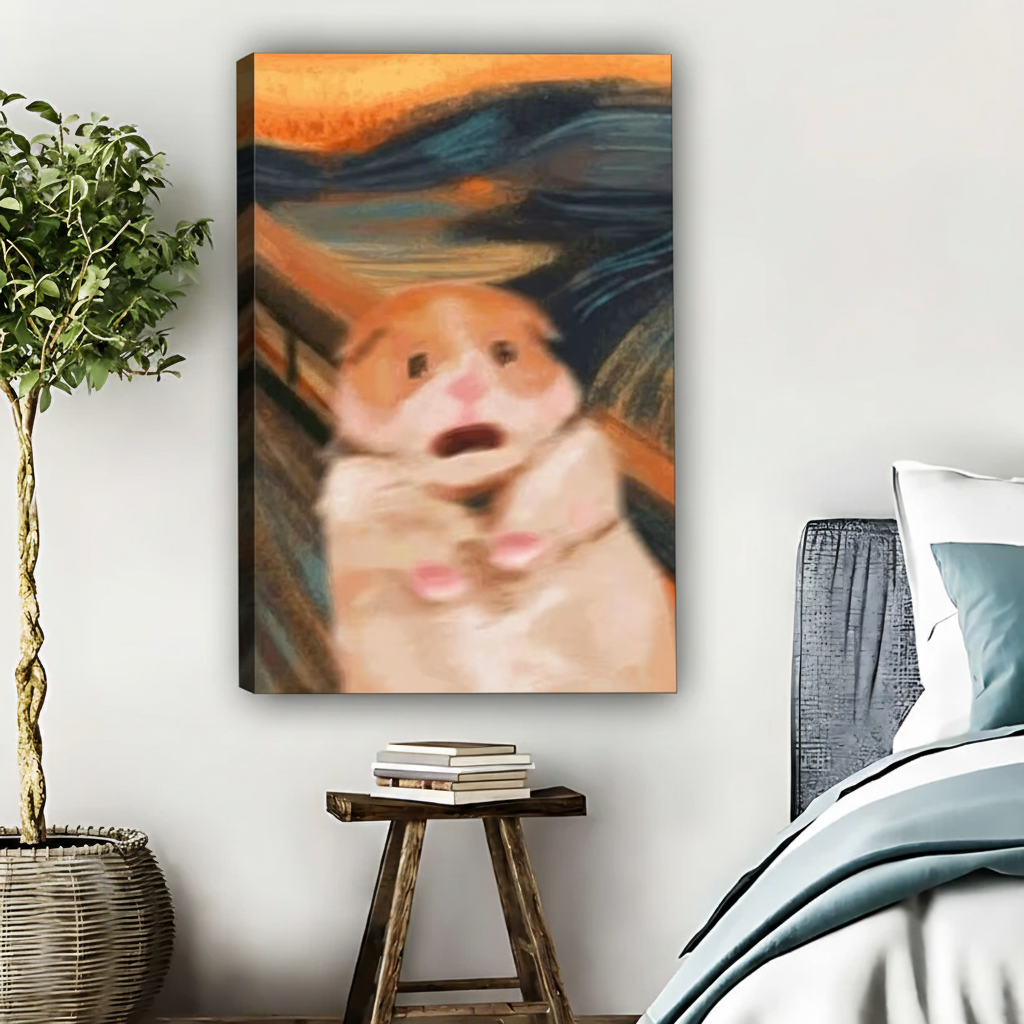 仓鼠致敬呐喊艺术画无框画布场景图