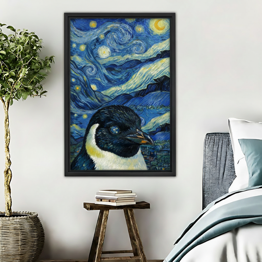 企鹅星空-木框画