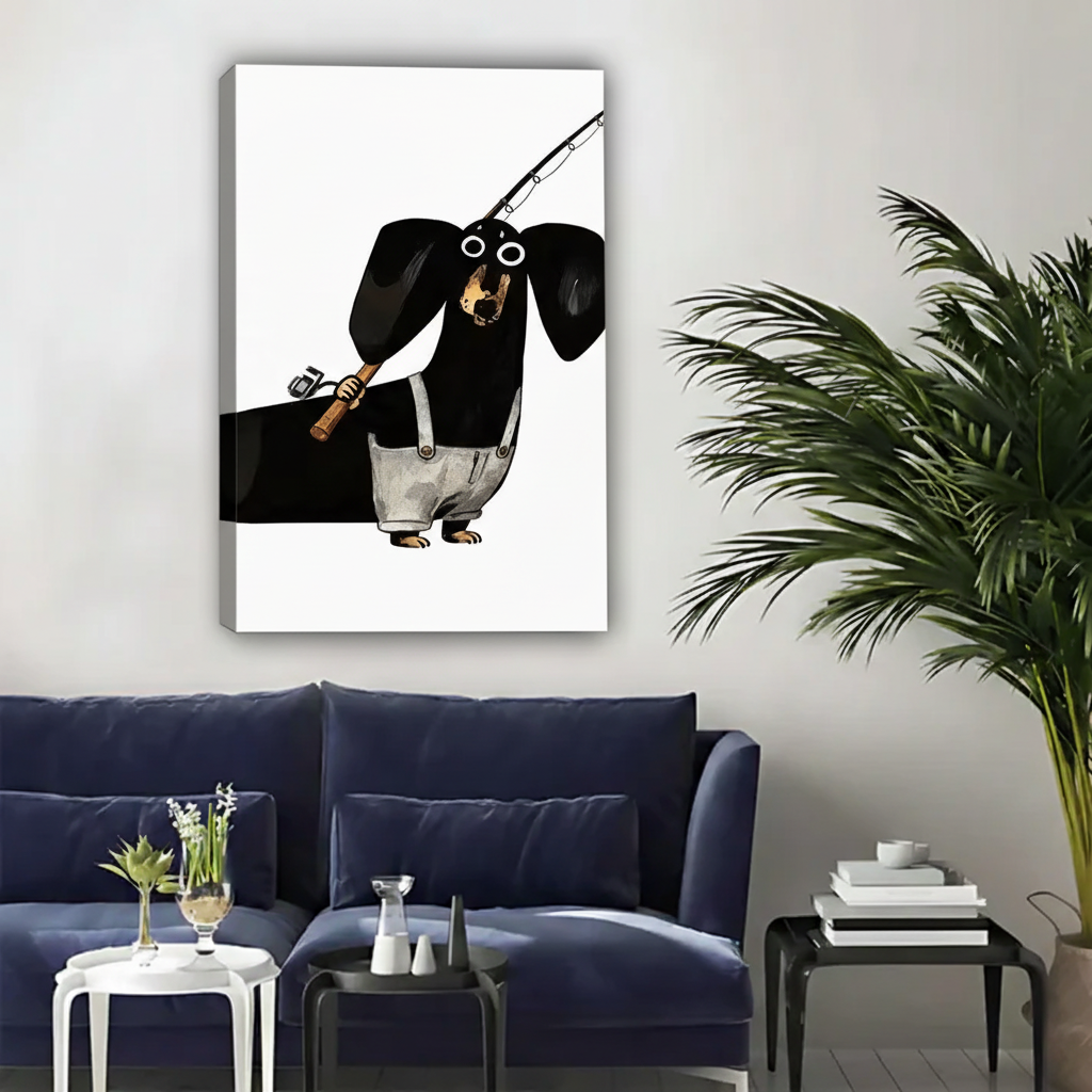 腊肠犬装饰画室内效果图