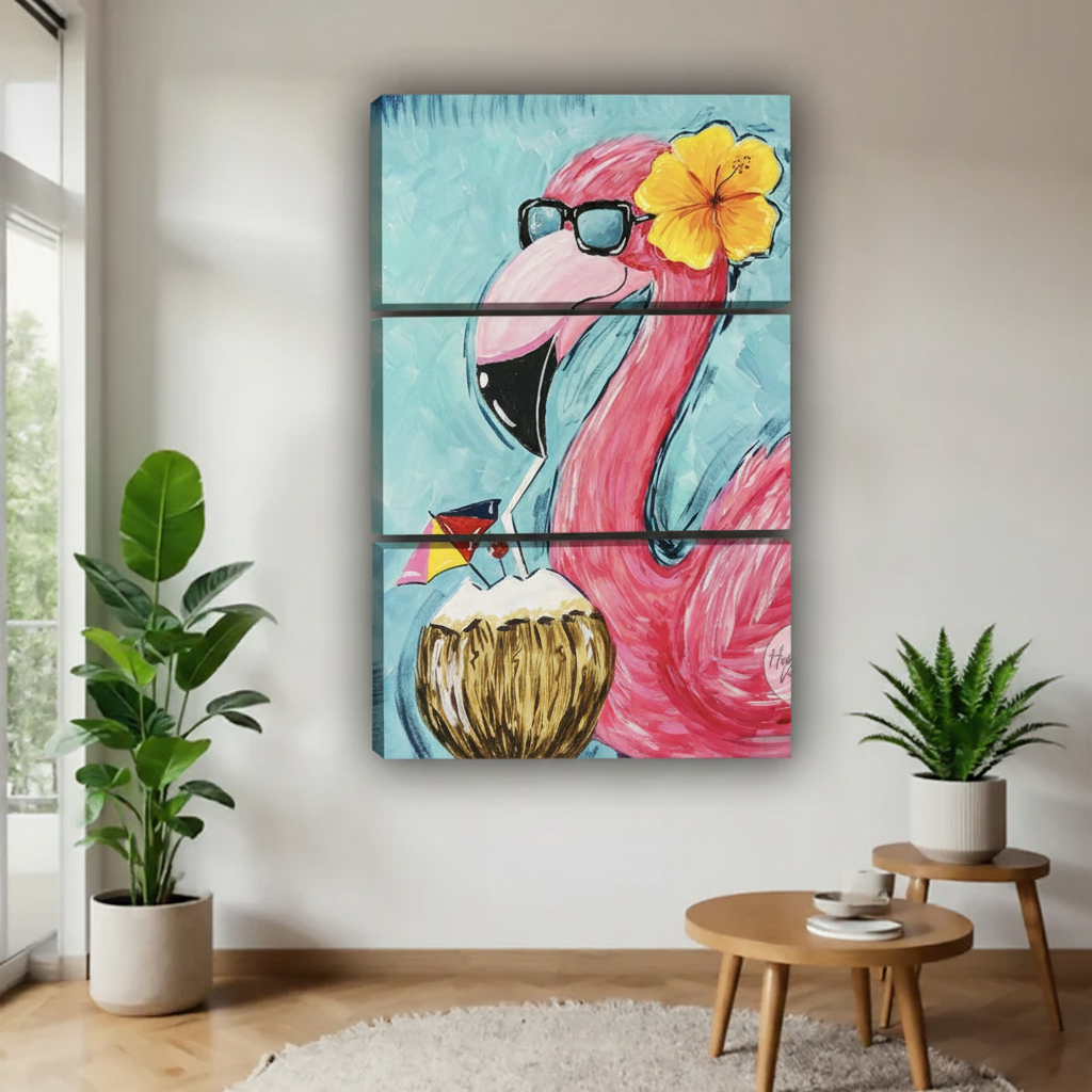 火烈鸟三联画场景图