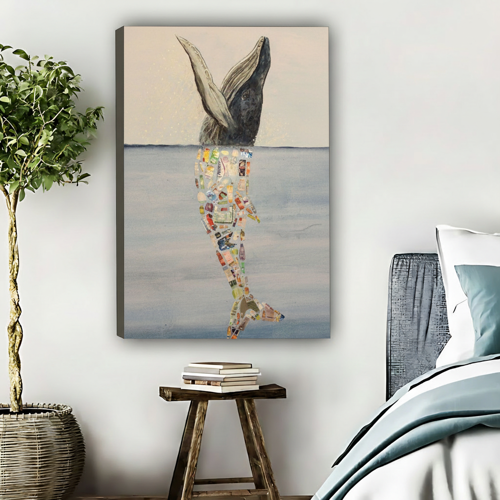 鲸鱼垃圾身体-无框画布