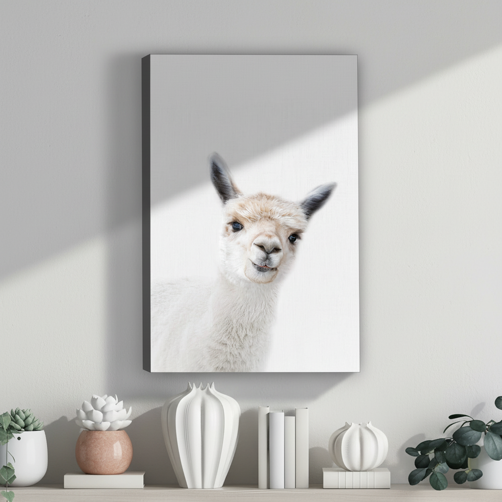 无框帆布羊驼画