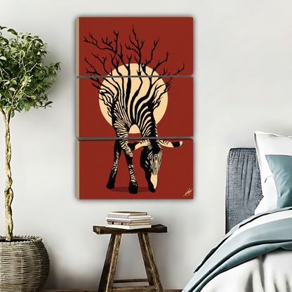 斑马树枝角-三联画-修正