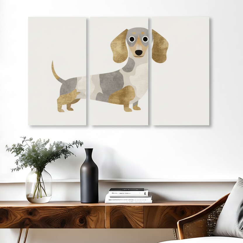 腊肠犬墙面艺术画替换