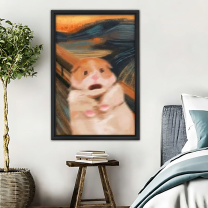 仓鼠致敬呐喊艺术画木框画场景图-保持原图