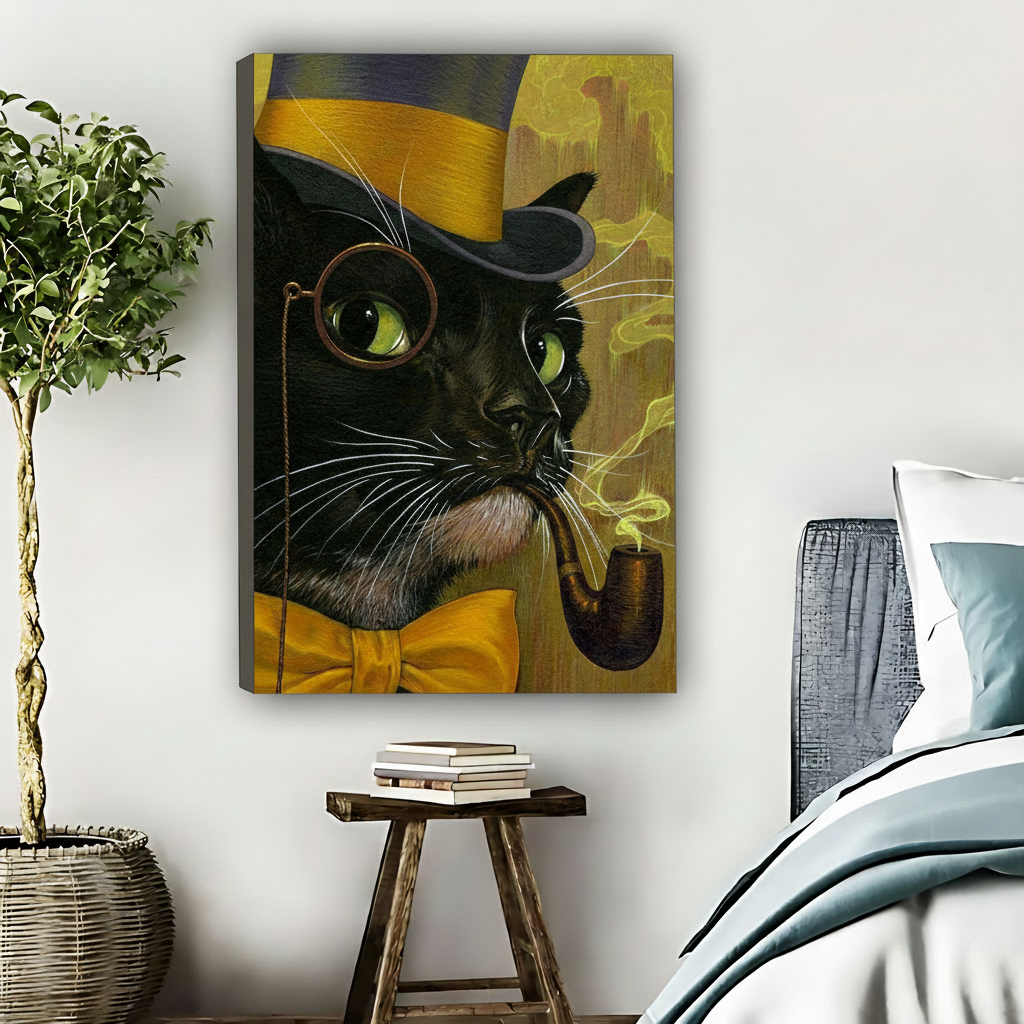 绅士黑猫-无框画布