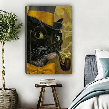 绅士黑猫-无框画布