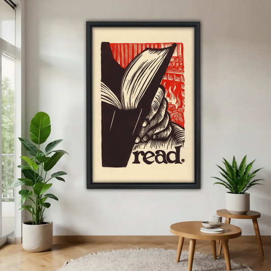 鲸鱼版画木框画场景图