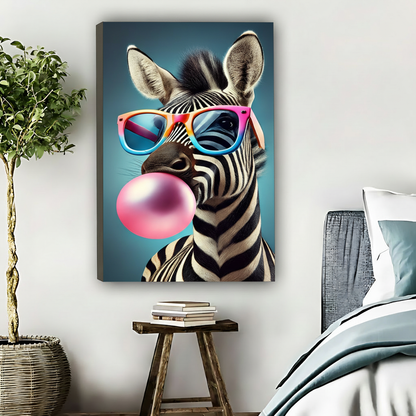 斑马泡泡糖-无框画布