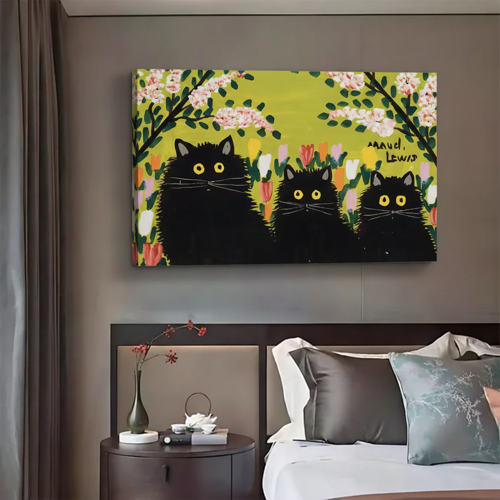 黑猫花园无框画场景图