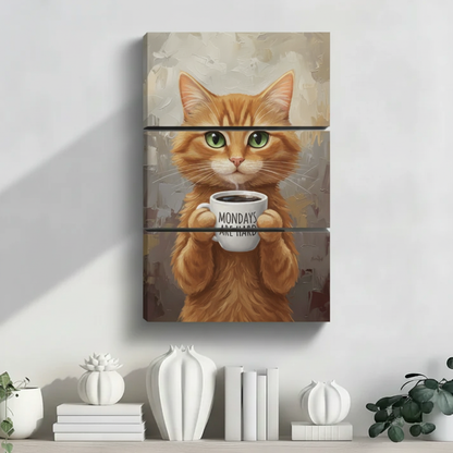 三联画猫咪艺术画