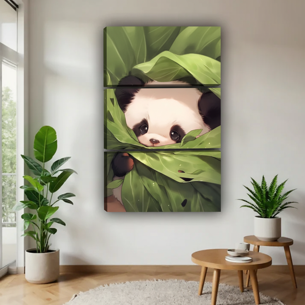 熊猫三联画场景图