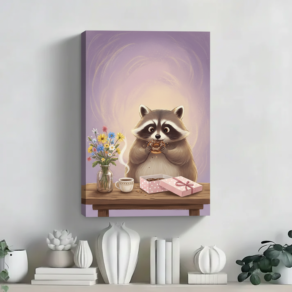 浣熊装饰画室内场景