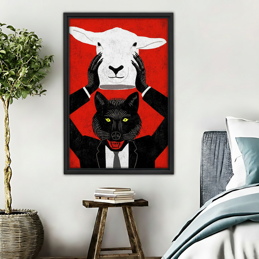 披着羊皮的狼-木框画