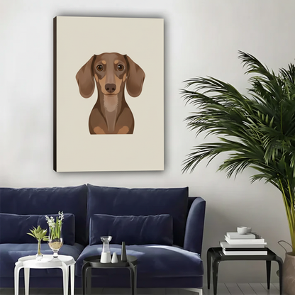 带立体侧边的腊肠犬装饰画场景